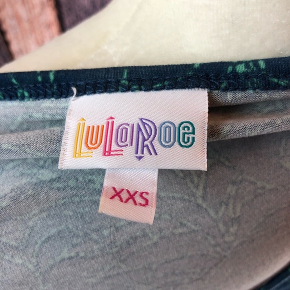 LuLaRoe Irma Tunic Blue Green XXS - Picture 6 of 7